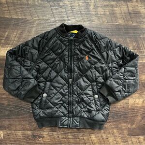 Polo Ralph Lauren black diamond quilted puffer bomber jacket kids size 3T